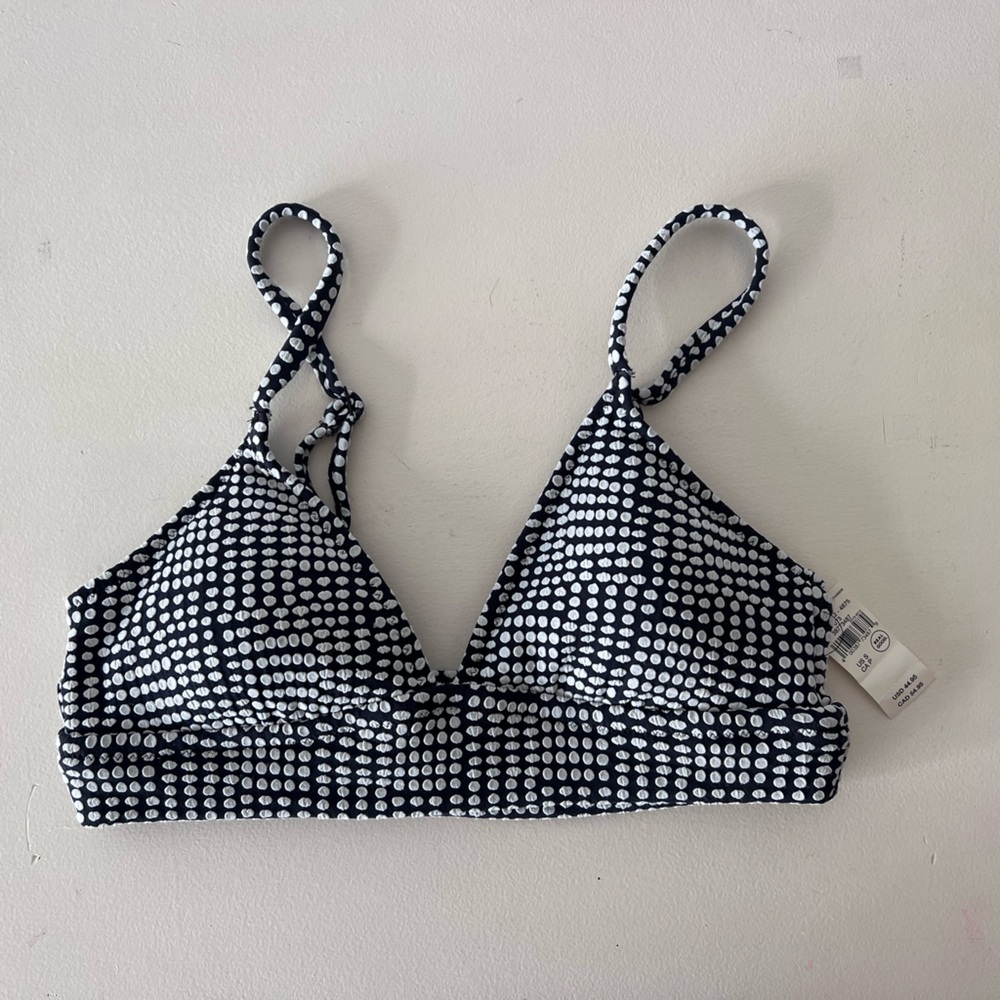 Aerie Black and White High Cut Cheeky Bikini Bottom (M) and bikini top (S)